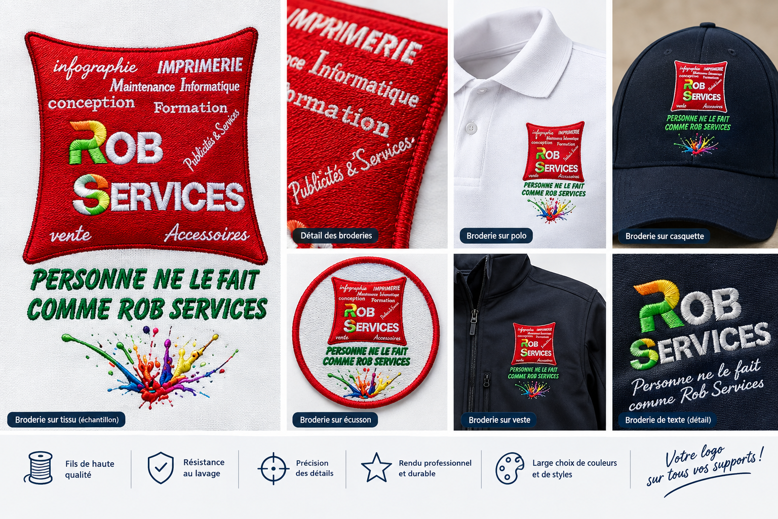 ACCUEIL broderies industrielles ROB SERVICES