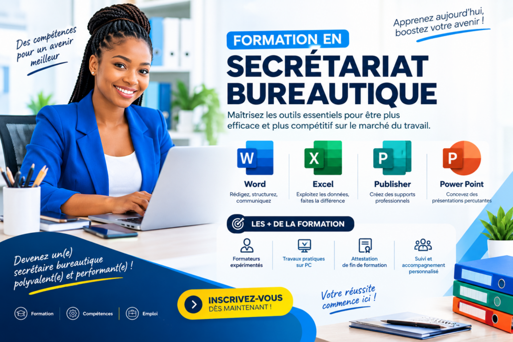 formation en secrétariat bureautique moderne chez rob services