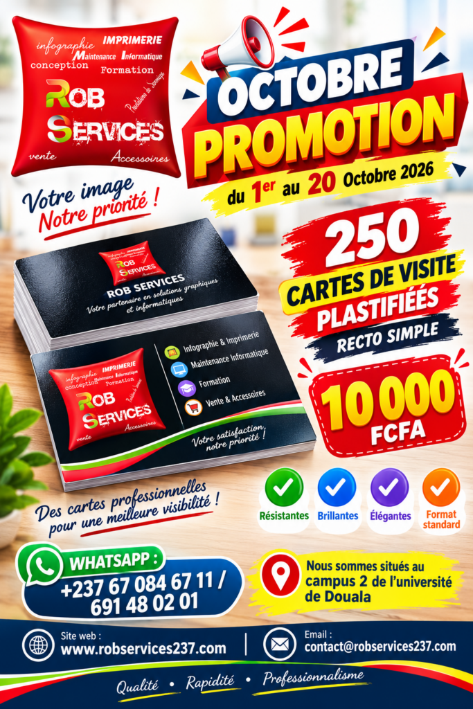 promotion d’octobre rob services